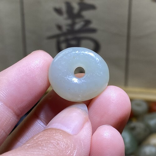 和田玉青白玉随型平安扣配饰老光工艺复古风藏式手编绳手链配珠