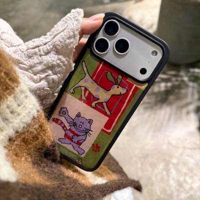 猫狗日记黑边滴胶手机壳