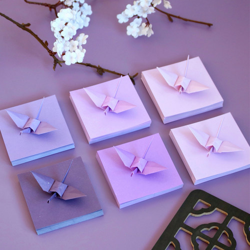 多尺寸渐变色正方形折纸可写字