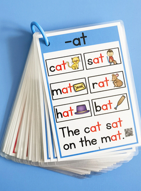 英语自然拼读卡片phonics小学英文字母句子单词CVC词根点读教师具