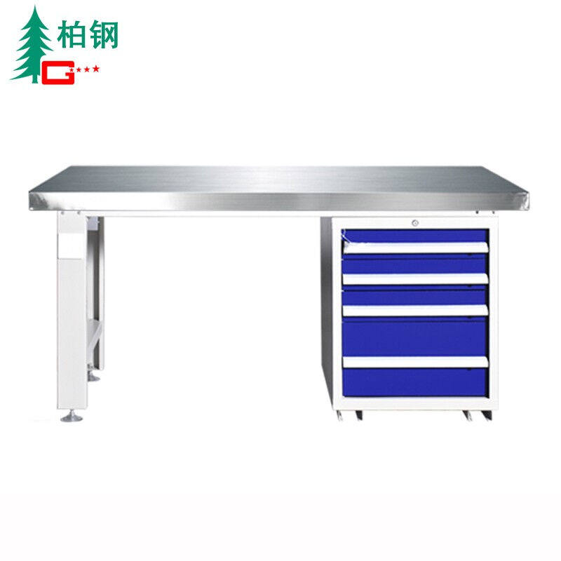 柏钢重型304不锈钢工作台1200*750*800落地四抽重型车间操作台多