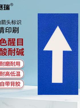安赛瑞管道介质流向箭头标识(蓝/白)10片装25×50mm箭头标签15417