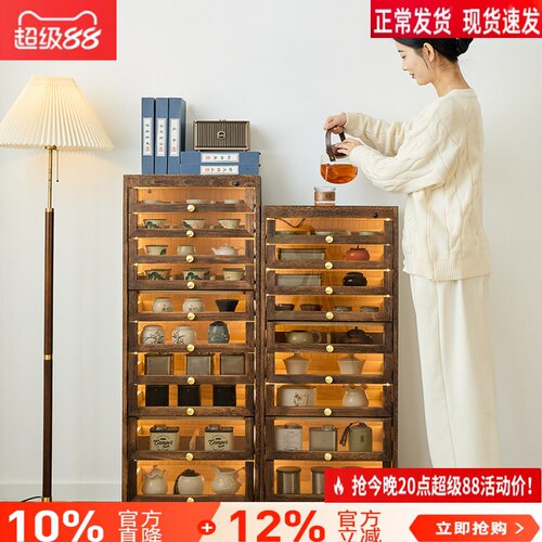 北美胡桃色实木牙科柜落地