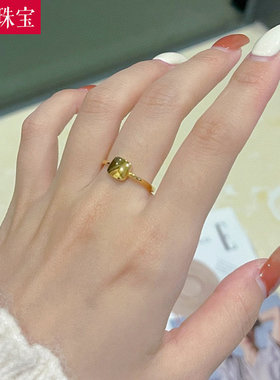 5G黄金方块戒指女足金999时尚简约几何指环纯金方形光圈戒子新款