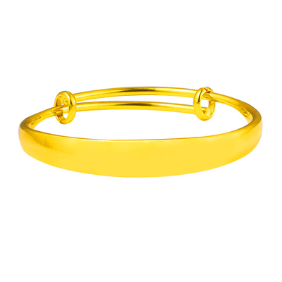 黄金手镯女款9999足金光面真金首饰纯金镯子按克数送妈妈礼物