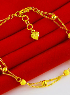 黄金手链9999足金女款纯金手镯年轻人时尚真金子送女朋友按克