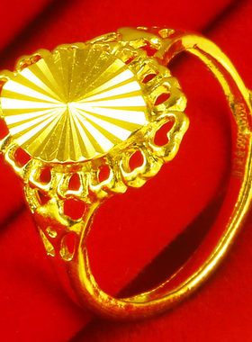 黄金戒指9999足金女款花篮戒子纯金食指环真金首饰送妈妈按克