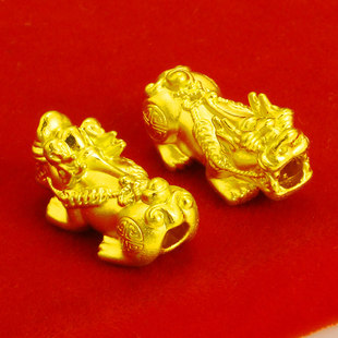 黄金貔貅手链9999足金手串配件男女招财进宝硬金纯金吊坠麒麟
