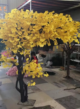 定制仿真银杏树大型金色