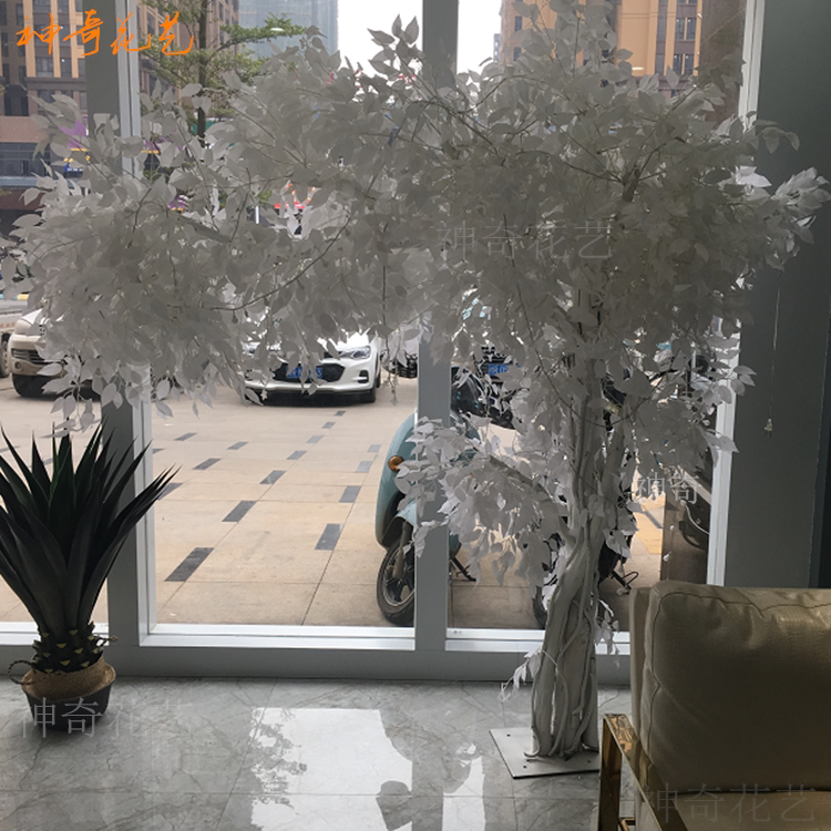 仿真白色榕树 大型假树 许愿树装扮室内商场人造落地实木定制包邮