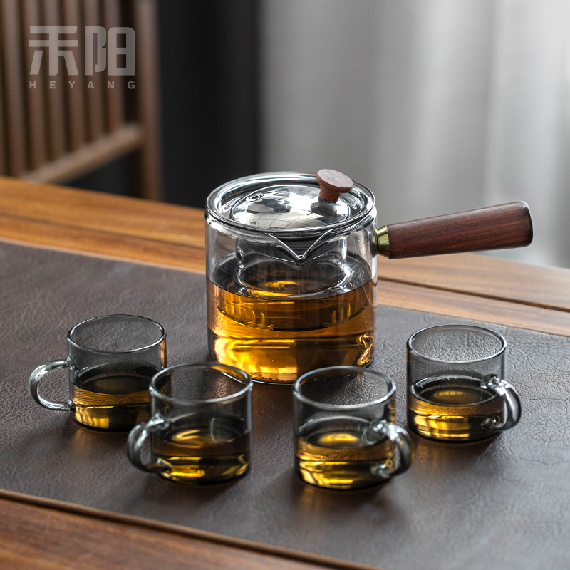 禾阳玻璃茶壶侧把煮茶器耐高温加厚泡茶壶家M用带过滤电陶炉煮茶