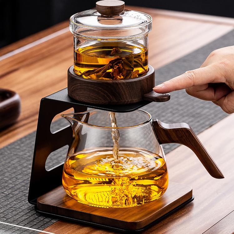 禾阳2025新款自动泡茶壶玻璃茶具套组家用办公室泡茶神器懒人套装