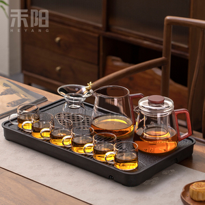 禾阳 玻璃茶具套组2024新款家用会客功夫茶壶茶杯简约泡茶壶整套