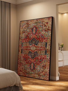 法式中古红色抽象装饰画大幅落地画客厅玄关卧室沙发背景墙挂画