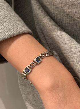 一恋韩版拼接手镯手链女复古时尚镶嵌手环嘻哈个性手饰潮