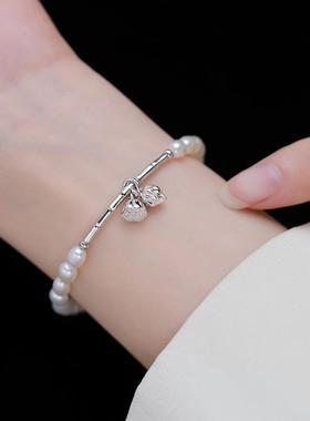 一恋两世欢莲蓬手链女时尚气质优雅珍珠手环竹节莲花个性手