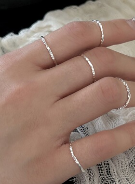 一恋简约肌理戒指女时尚个性纹理