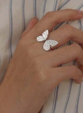 一恋指尖精灵蝴蝶戒指女简约时尚百搭气质开口指环小众网红叠戴食