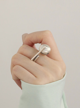 一恋功德能量敲木鱼戒指女小众设计感网红时尚个性开口指环ins食