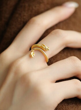 一恋精致龙形戒指女生肖本命新年