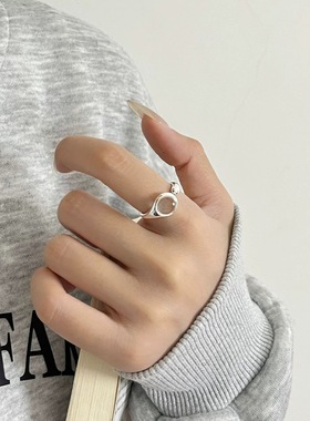 一恋小众设计感水滴戒指女简约冷淡风个性百搭开口指环小清新食指