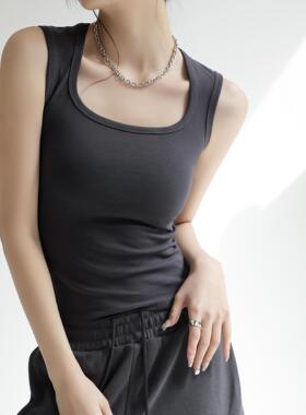 白色纯棉小背心西装内搭打底无袖吊带女士春夏秋外穿辣妹大码上衣
