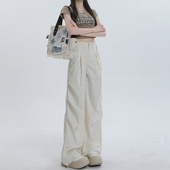 工装 宽松阔腿速干直筒休闲裤 裤 美式 女2025年夏季 薄款 宽松运动裤 子