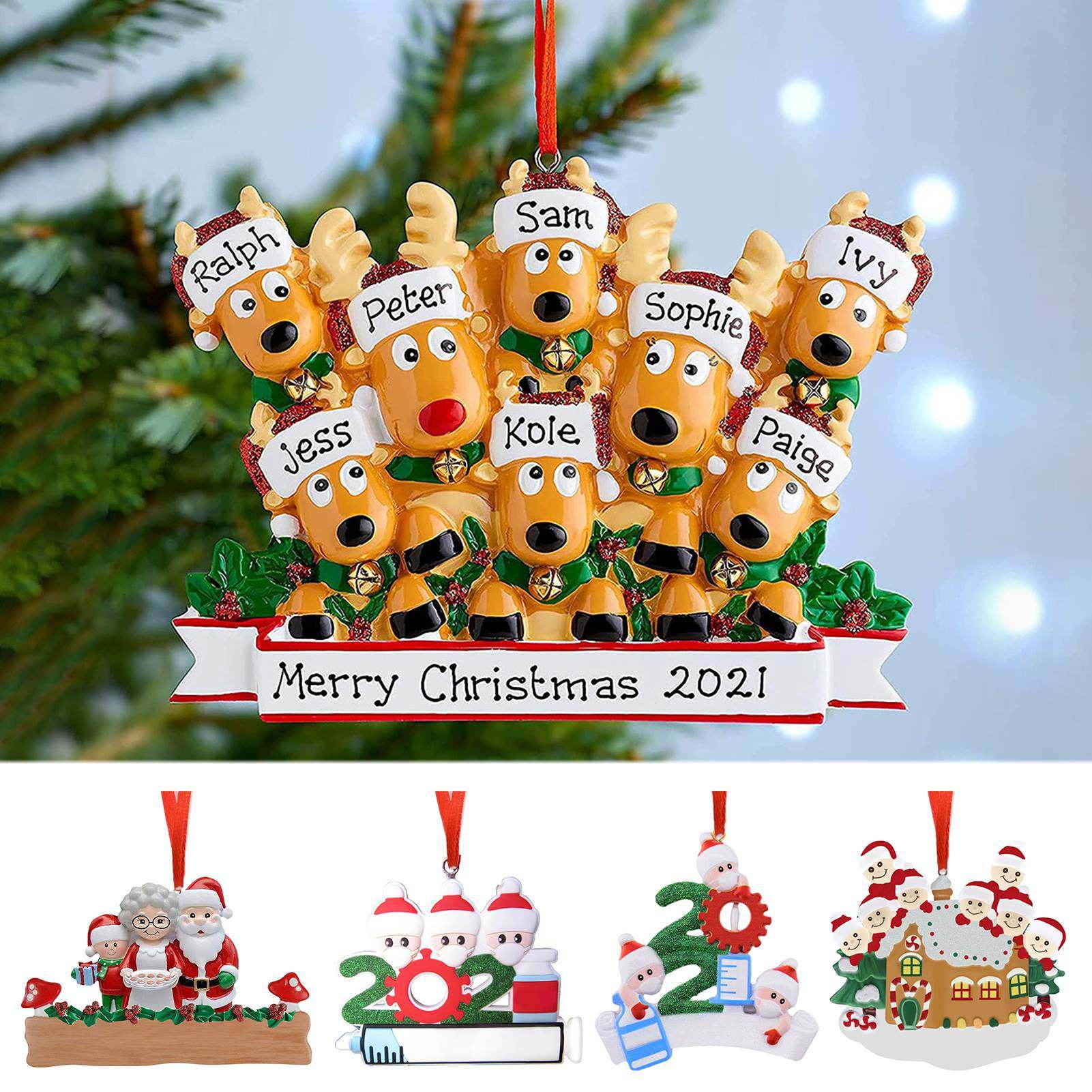 Personalised Family Christmas Xmas Tree Bauble Decoration