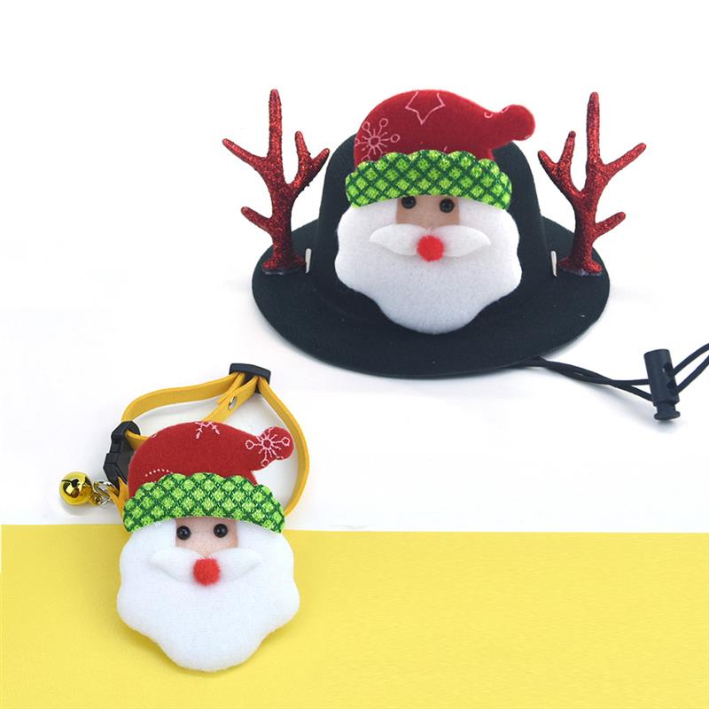Christmas Pet grooming Cats dogs Hat Collar small bell