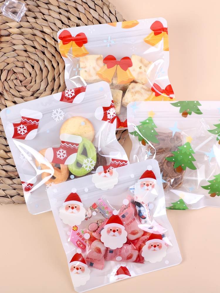圣诞糖果曲奇雪花酥巧克力饼干零食棒棒糖包装袋密封袋礼品袋自粘