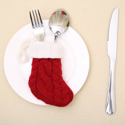 Christmas tableware set knitted socks圣诞餐具套装针织袜