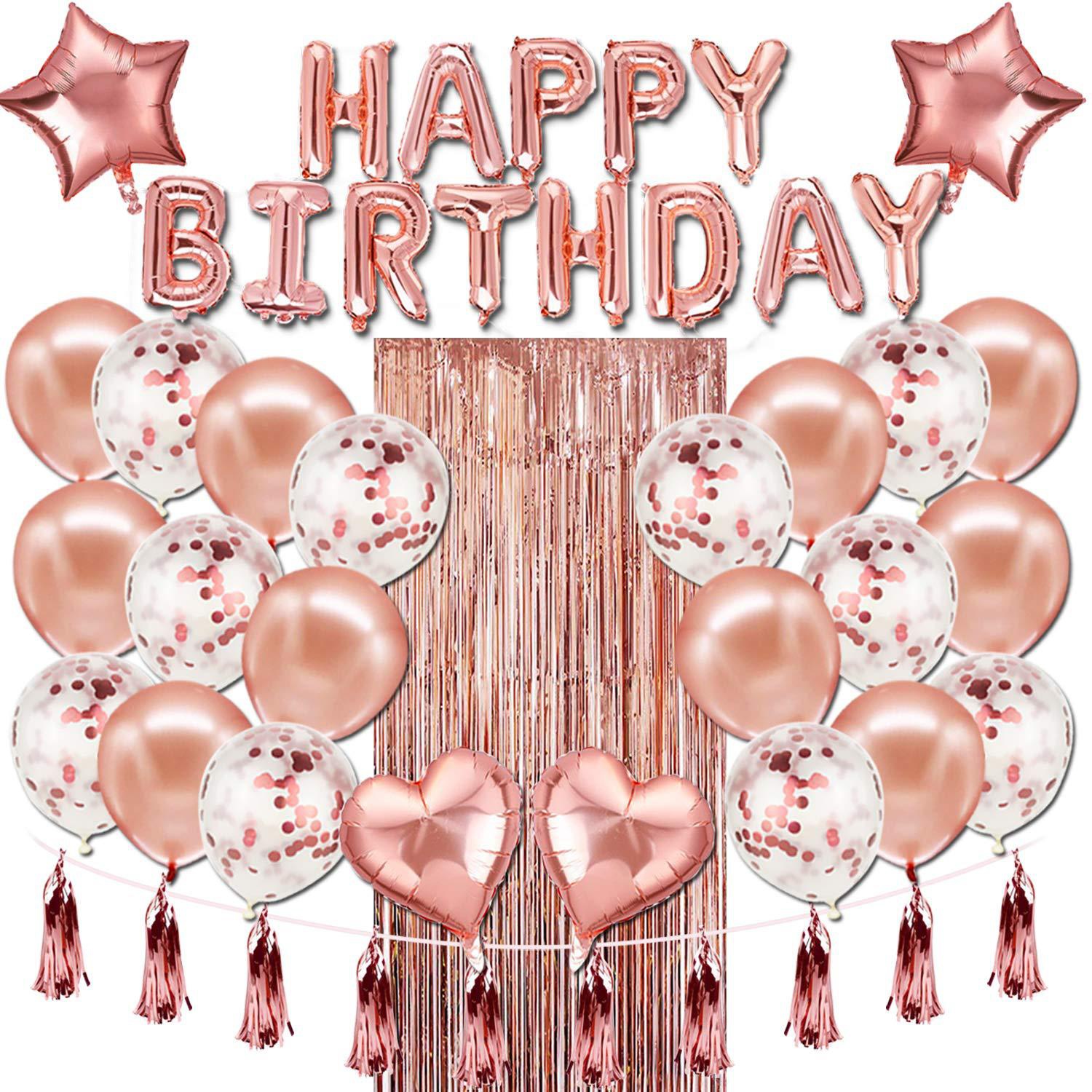 new rose gold birthday decoration rose gold Balloon rainsil