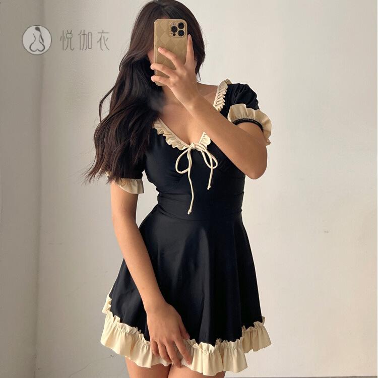 新款性感大码游泳衣女保守连体