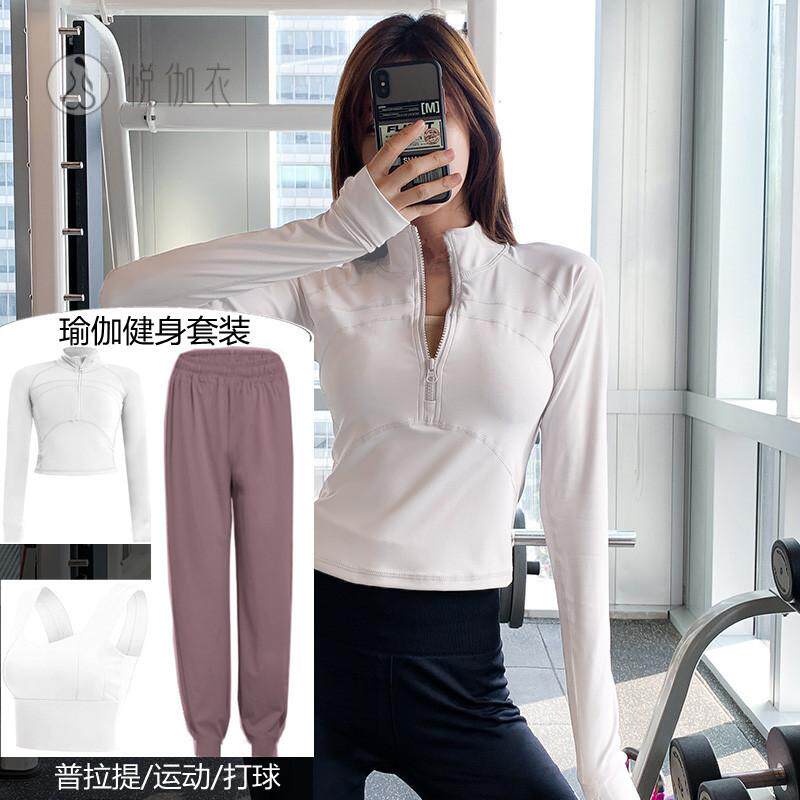 跑步运动套装网球服女晨跑马拉松锻炼装备感瑜伽服速干健身衣