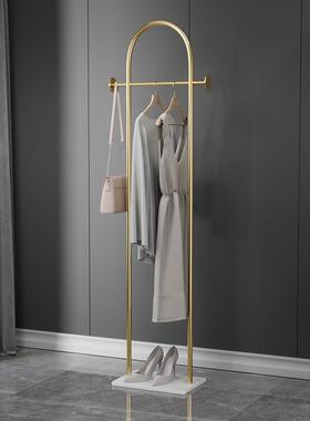 北欧轻奢岩板衣架摆件简约衣帽架卧室网红客厅创意落地衣置物架子