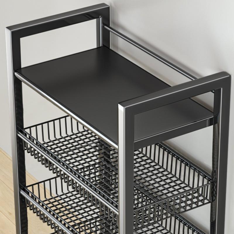 移动厨房菜篮子置物架家用落地多层果蔬收纳多功能烤箱微波炉锅