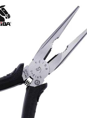 日本进口KEIBA6寸电工剪钳316S尖嘴钳尖头/平嘴钳P108老虎钳子8寸