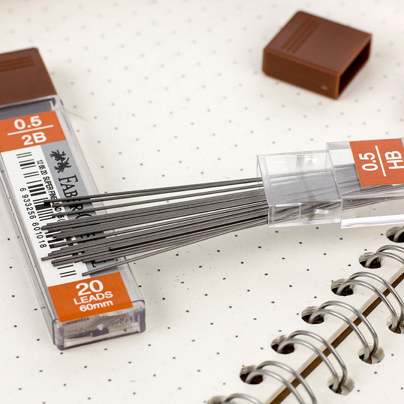 독일 파버카스텔 0.5MM 자동 연필심 0.7MM 2B|HB 05 이동식 심 연필 리필