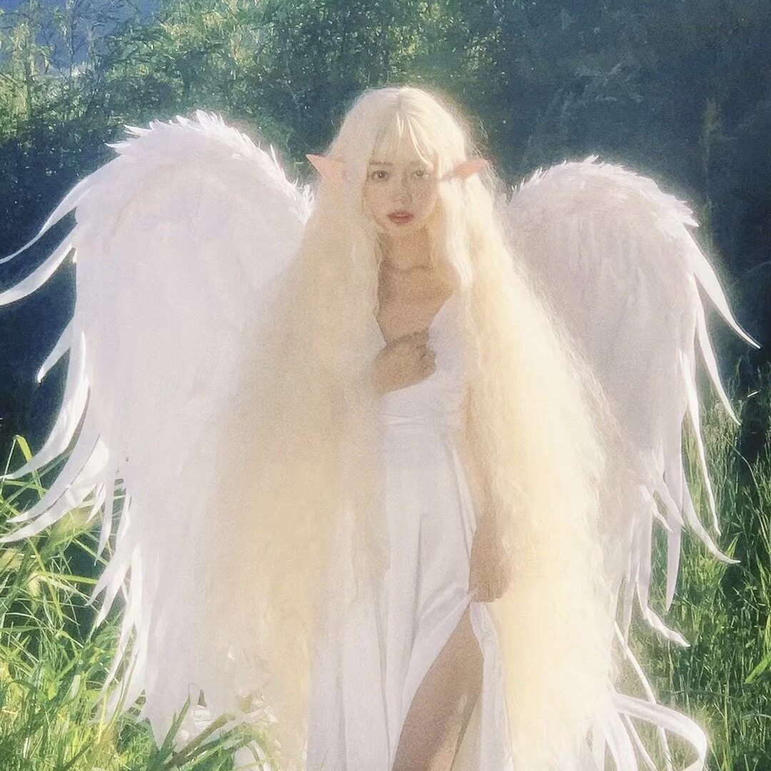 白色天使的翅膀舞蹈道具精灵系黑色天鹅羽毛影楼拍摄写真cos装饰