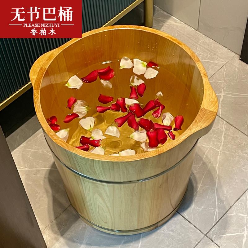 香柏木高档泡脚足浴桶商用足疗木桶双人洗脚盆洗脚木桶大脚浴足桶