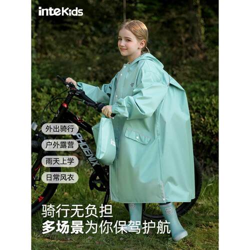 儿童雨衣全身防水带书包位耐磨小学生骑行2025新款上学专用雨衣