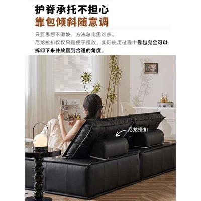 豆腐块沙发黑色小户型布艺沙发皮埃蒙特方块懒人沙发客厅单人沙发