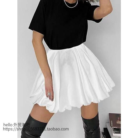 欧美风夏季时尚百褶裙气质显瘦半身裙A字短裙 Slim fitting skirt