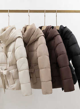 2024Fashionable warm cotton-padded jacket women coat outwear