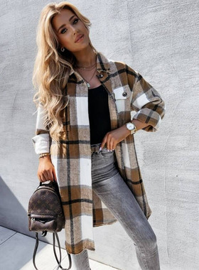 2022Fashion Winter blouse Ladies shirt Women Tops 中长款衬衫