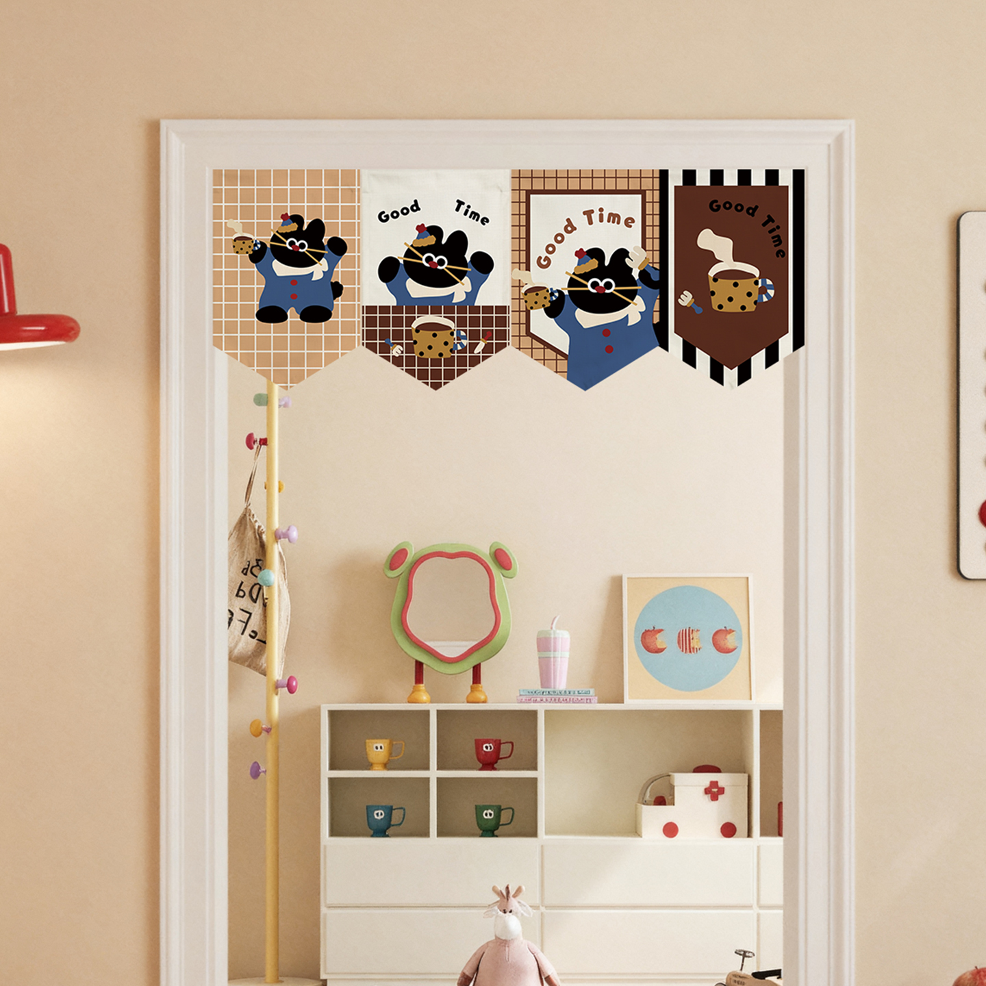 卡通可爱三角旗帘儿童房吊旗装饰