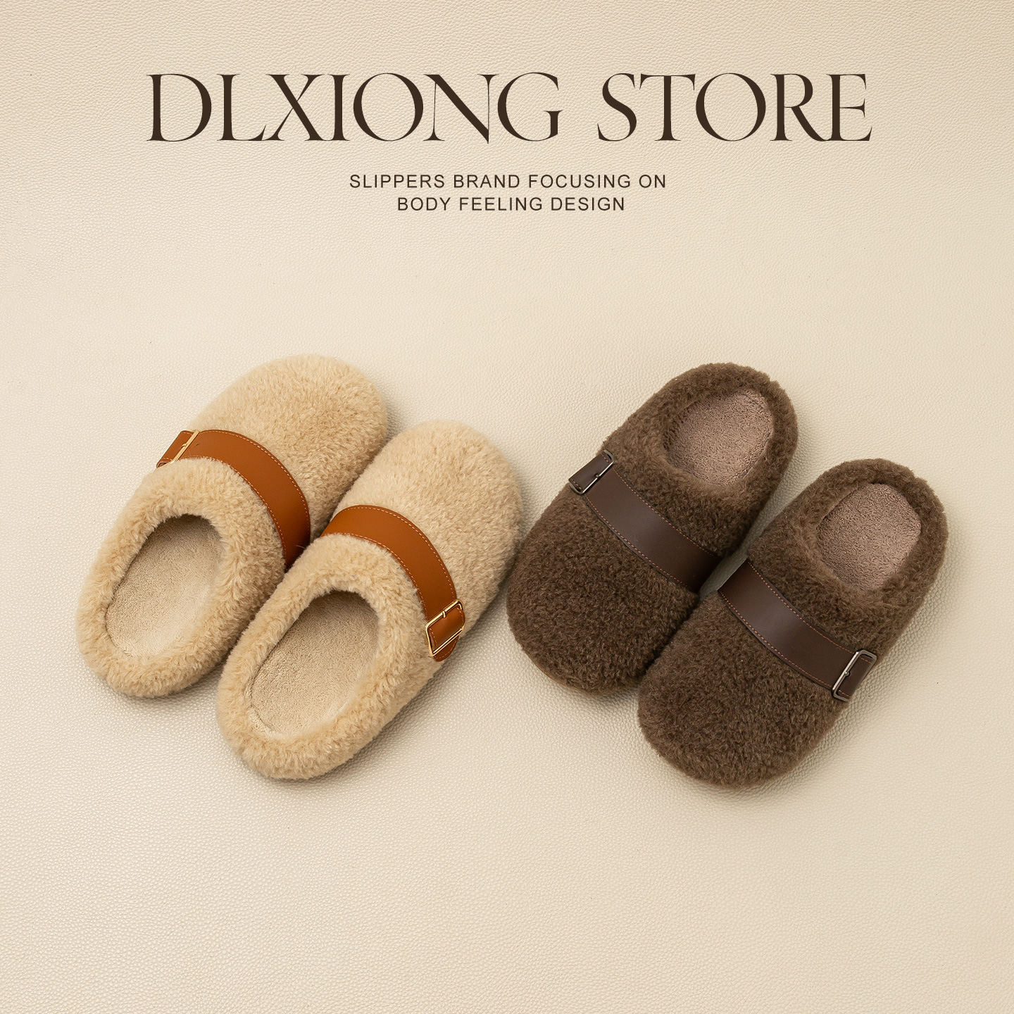 高级感居家用防滑厚底保暖棉拖鞋