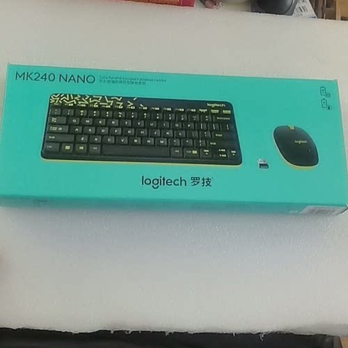 全新正品原装 罗技MK240键鼠套装 K240无线键盘 M212无线鼠标黑黄