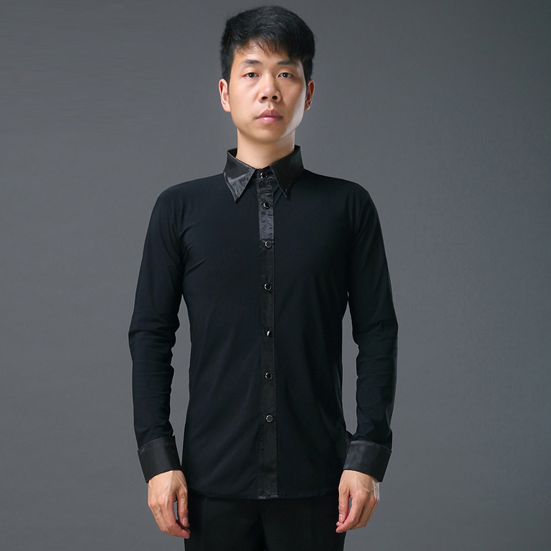 单杏新款男士拉丁舞服国标衬衫长袖修身衬衣摩登舞上衣成人黑白款|ruв категории движение/йога/фитнес/фанаты товаров, танец/аэробика/гимнастика, латинский танец, латинский танец. - от Buy2taobao.com для оказания профессиональной услуги покупки агента Taobao
