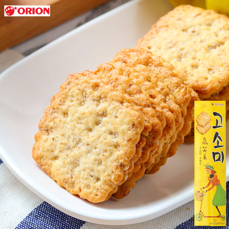 韩国进口好丽友高笑美芝麻薄脆早代餐饼干